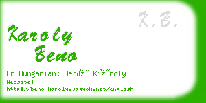 karoly beno business card
